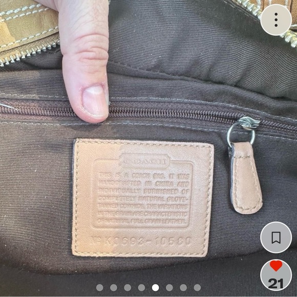 👜 Coach SoHo Hamilton Leather Satchel 10580 | Camel Glove-Tanned Leather - Picture 5 of 8